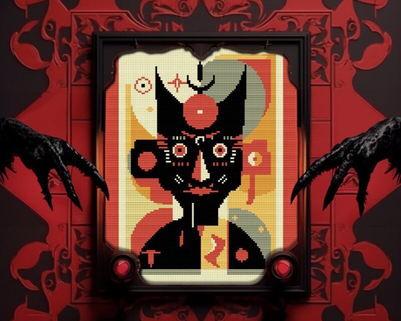 Cubist Devil Cross Stitch Pattern