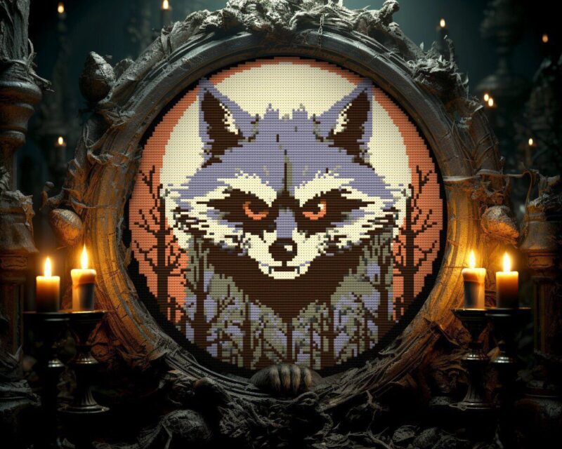 Racoon Trash Eater Cross Stitch Pattern