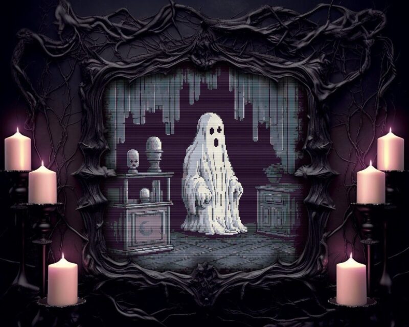 Spooky Ghost Cross Stitch Pattern