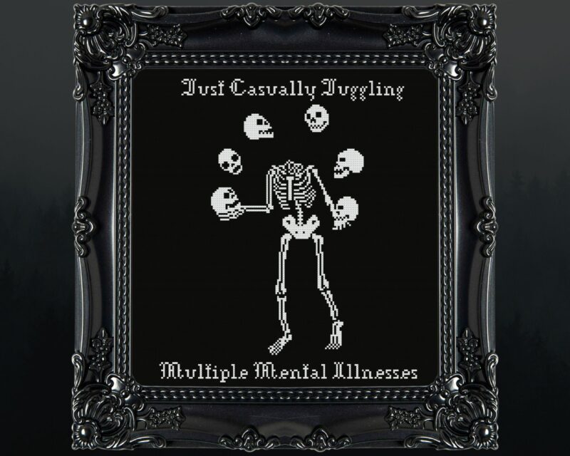 Mental Illness Juggling Skeleton Cross Stitch Pattern - Image 4
