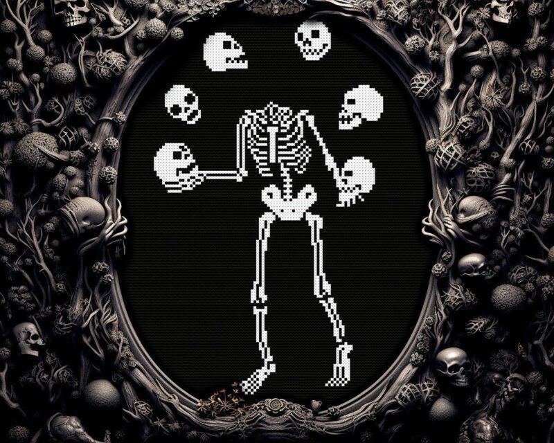 Mental Illness Juggling Skeleton Cross Stitch Pattern - Image 3