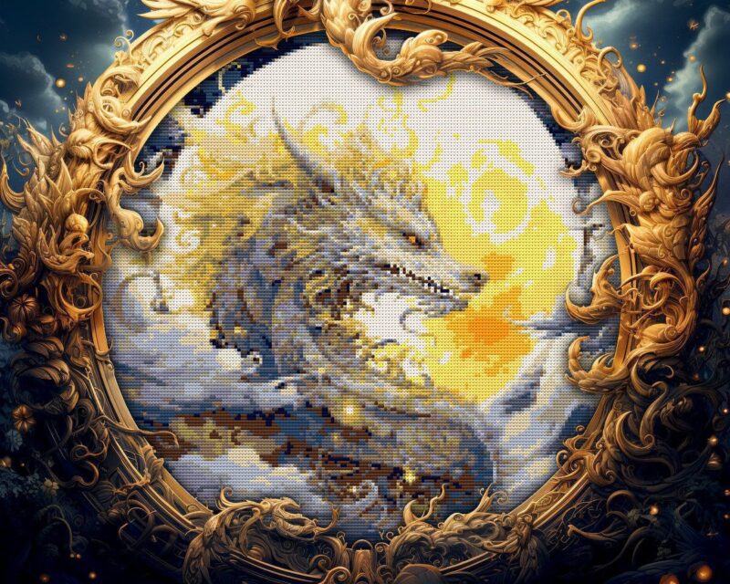 Moon Dragon Cross Stitch Pattern - Image 2