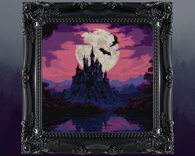 Dracula's Castle Cross Stitch Pattern 4 - Image 2