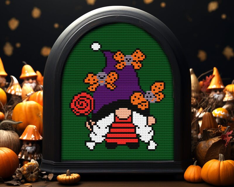 Mothilda Halloween Gnome Cross Stitch Pattern