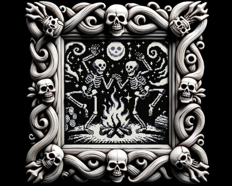 Jack Moon Dancing Skeleton Cross Stitch Pattern - Image 2