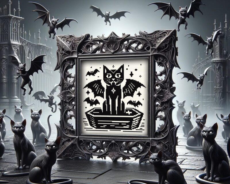 Vampire Cat Cross Stitch Pattern - Image 5