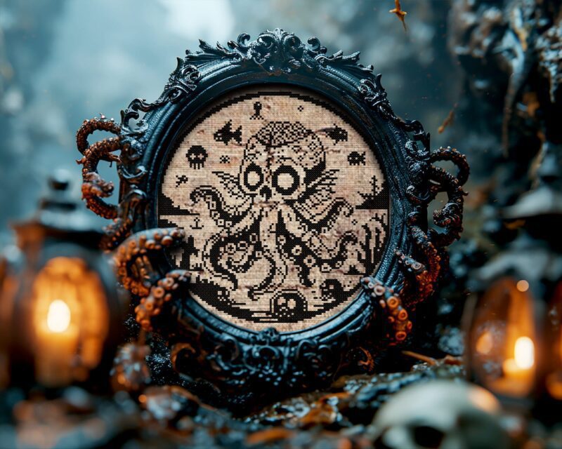 Zombie Cthulhu Cross Stitch Pattern - Image 2