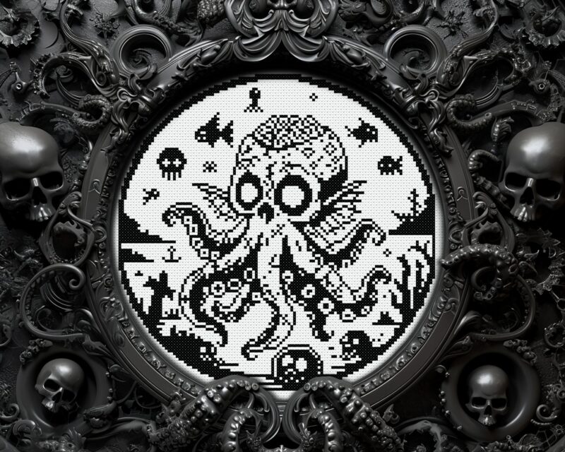 Zombie Cthulhu Cross Stitch Pattern - Image 4