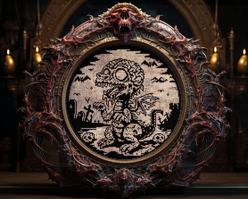 Zombie Dragon Cross Stitch Pattern