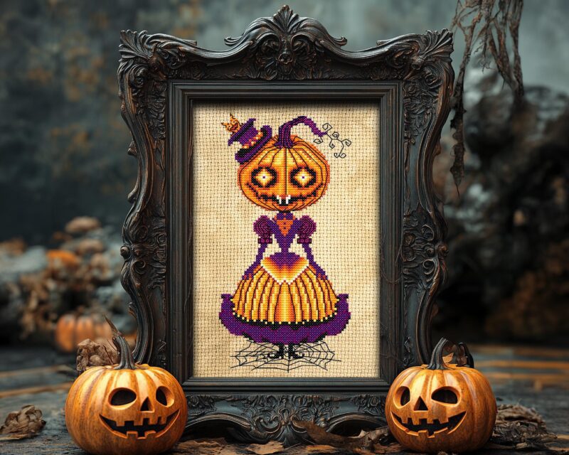 Countess Pumpcula Cross Stitch Pattern