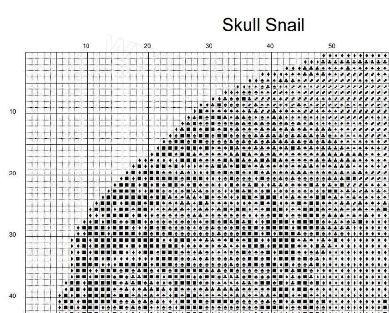 Skull Snail Cross Stitch Pattern - Image 6
