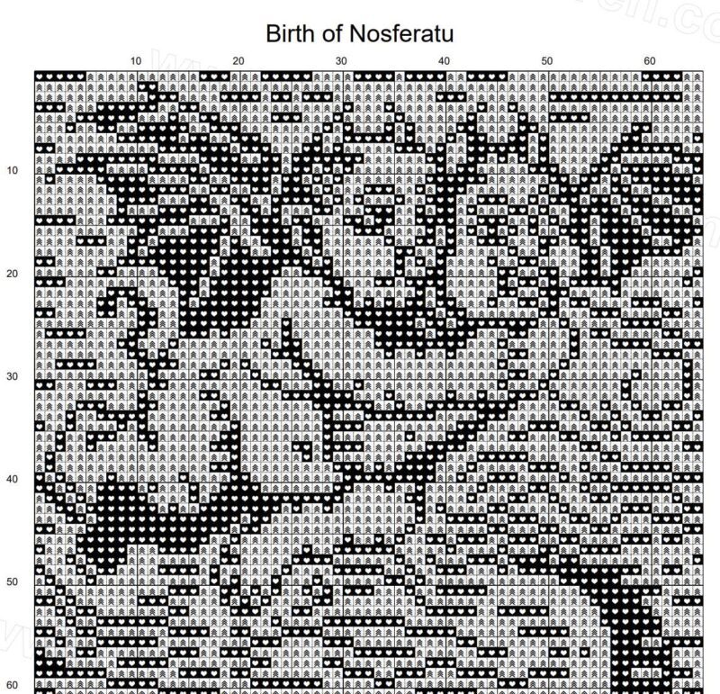 Birth Of Nosferatu Cross Stitch Pattern - Image 4
