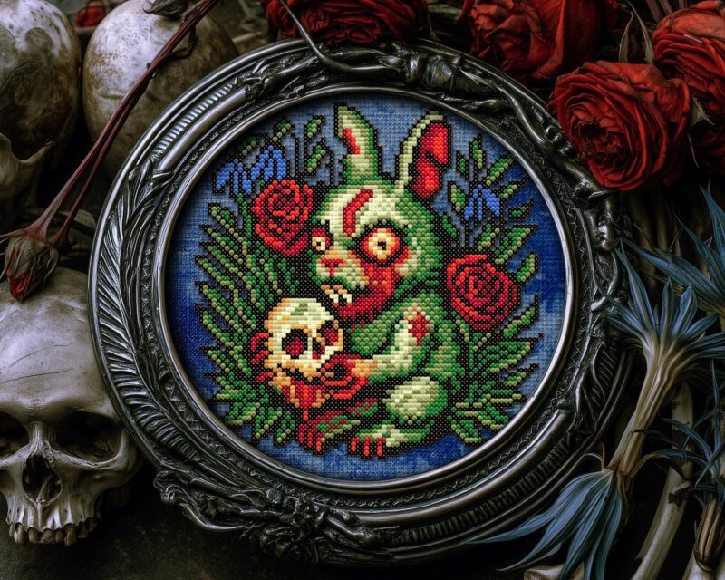Zombie Easter Bunny Cross Stitch Pattern - Image 6
