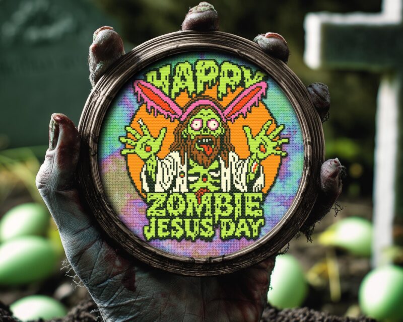 Zombie Jesus Cross Stitch - Image 3