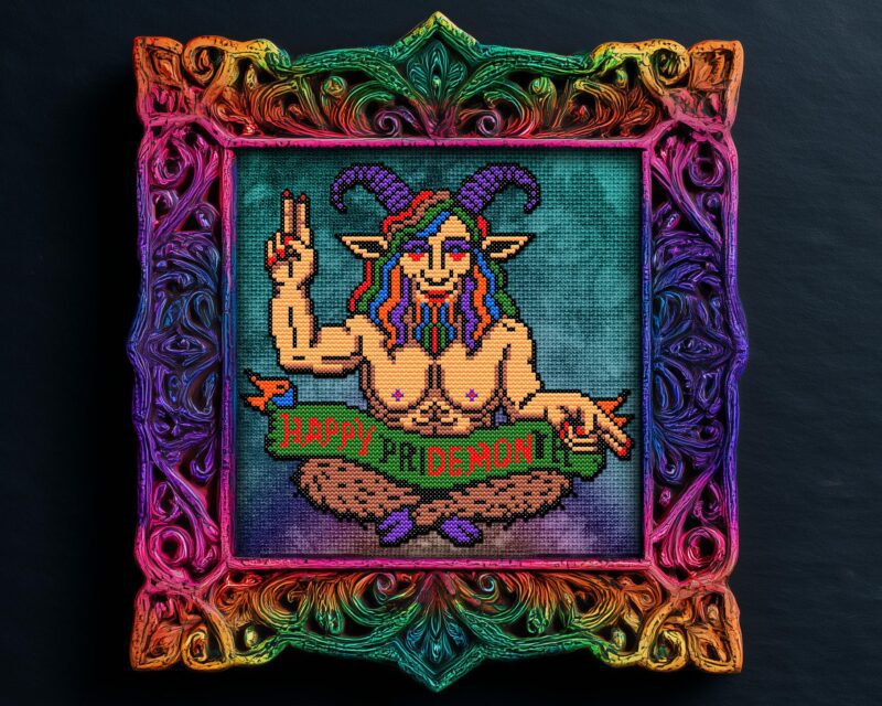 Pride Baphomet Cross Stitch Pattern - Image 3