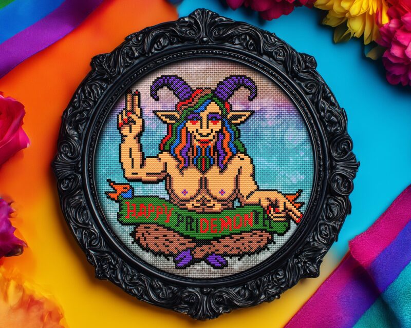 Pride Baphomet Cross Stitch Pattern - Image 2