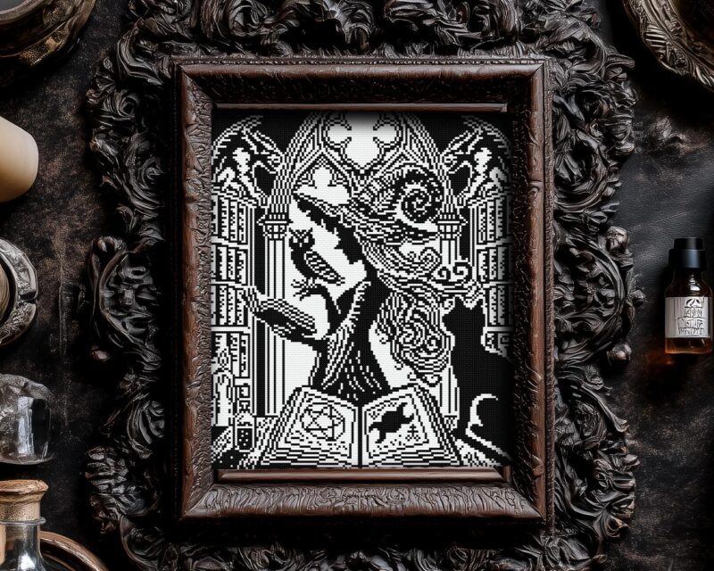 Woodcut Lore Keeper Cross Stitch Pattern - Image 7