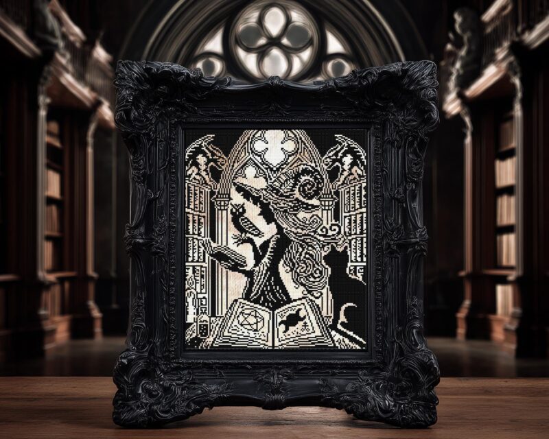 Woodcut Lore Keeper Cross Stitch Pattern - Image 3