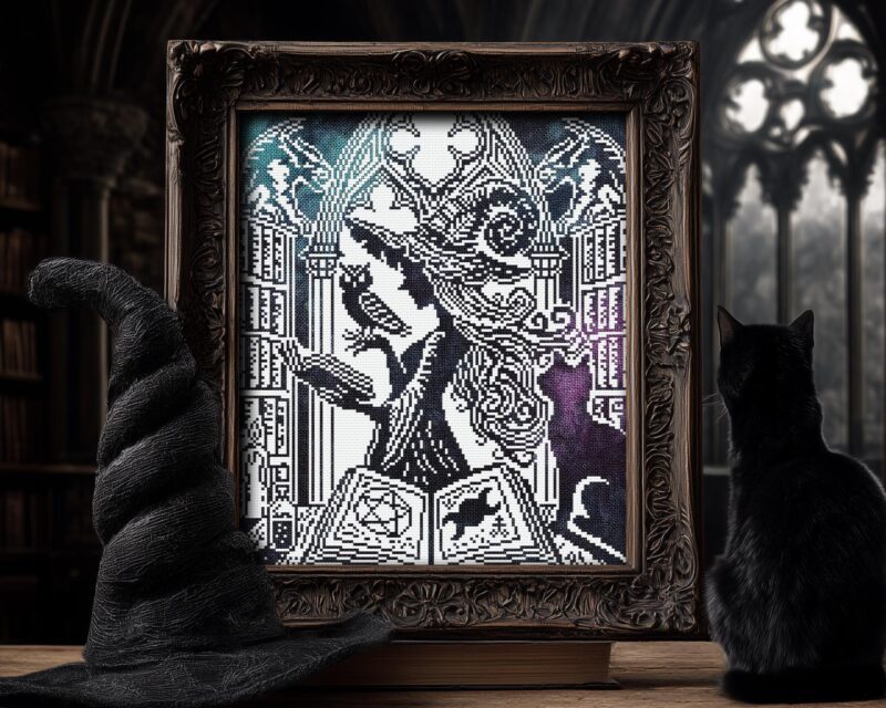 Woodcut Lore Keeper Cross Stitch Pattern - Image 8