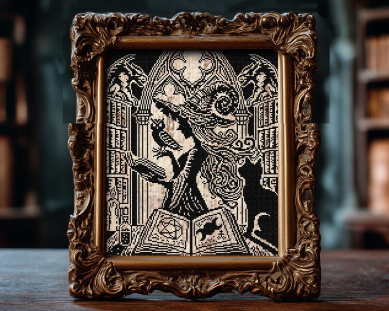 Woodcut Lore Keeper Cross Stitch Pattern - Image 6