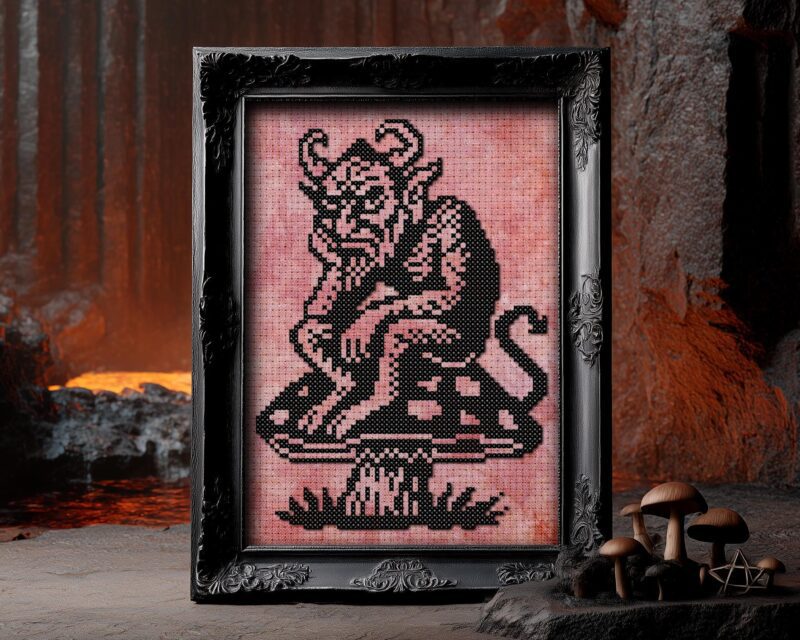 Devil on Mushroom Cross Stitch Pattern - Image 2