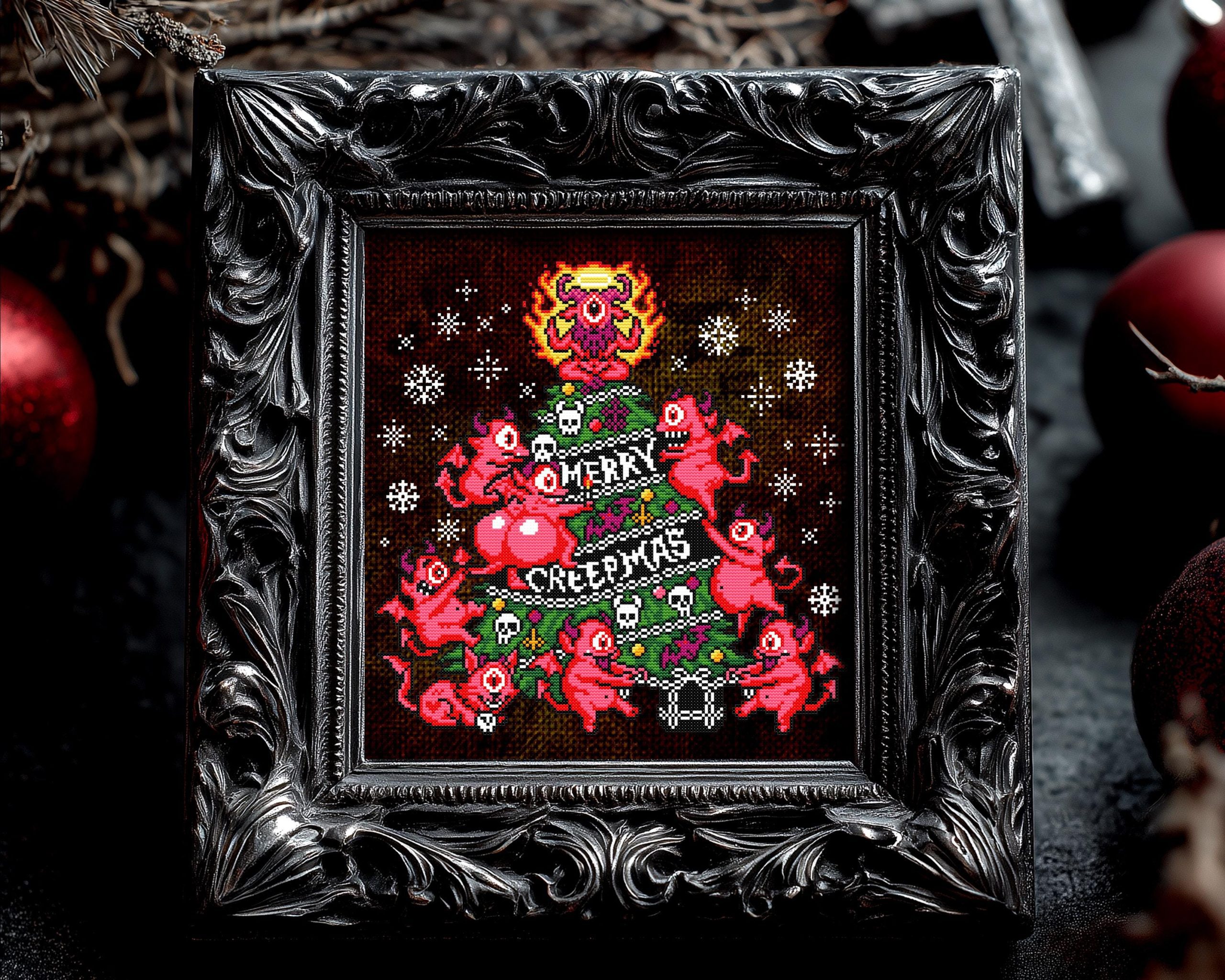 Pastel Goth Merry Creepmas Cross Stitch Pattern - Image 6