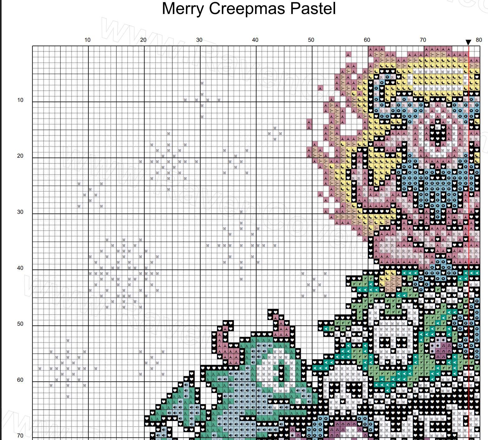 Pastel Goth Merry Creepmas Cross Stitch Pattern - Image 8