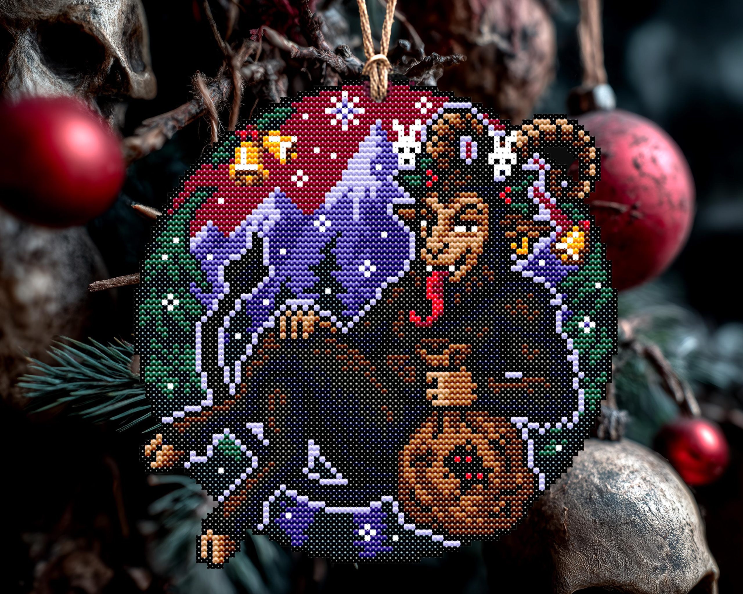 Naughty Krampus Cross Stitch Pattern
