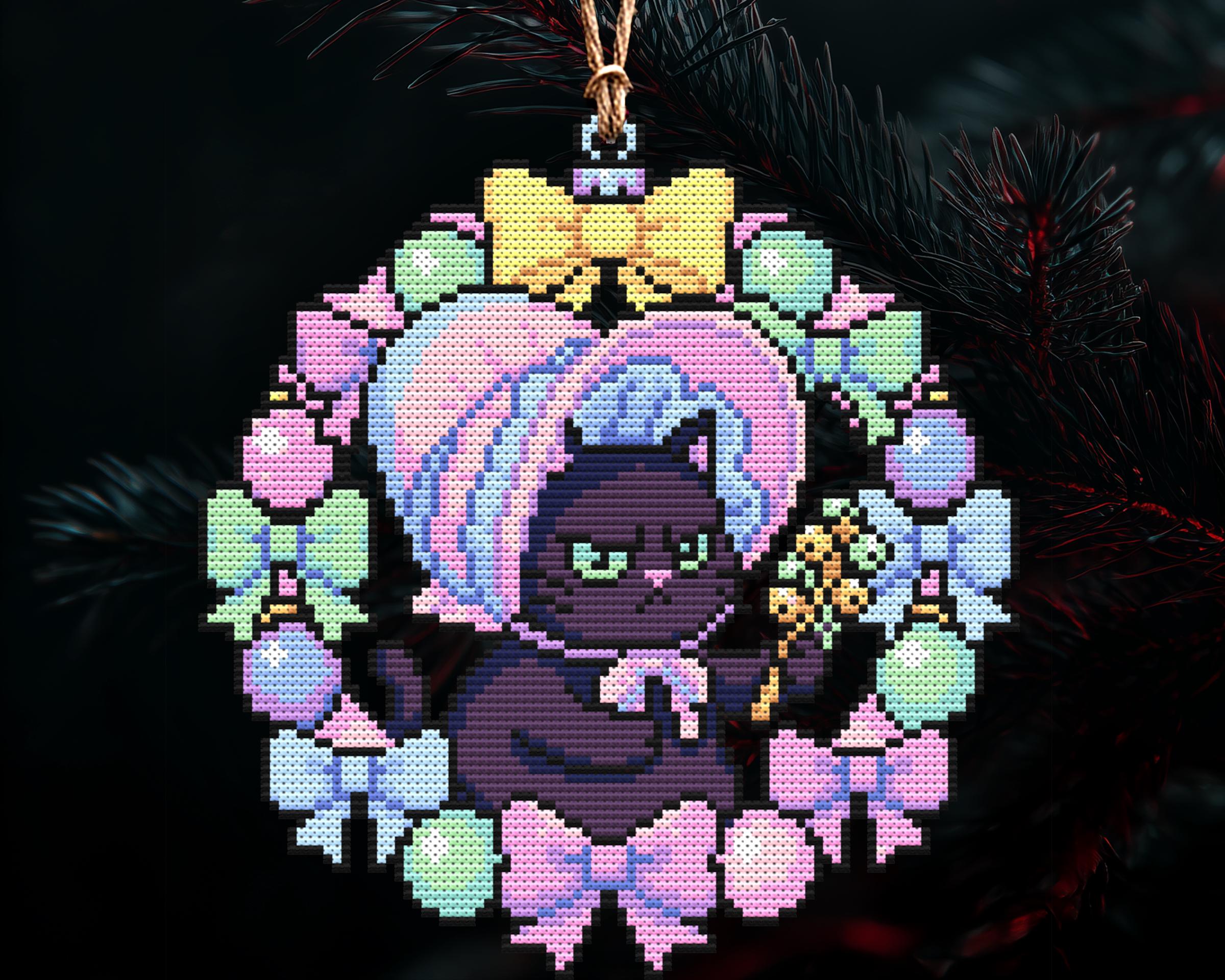 Babycore Grumpy Cat Christmas Ornament Cross Stitch Pattern - Image 3