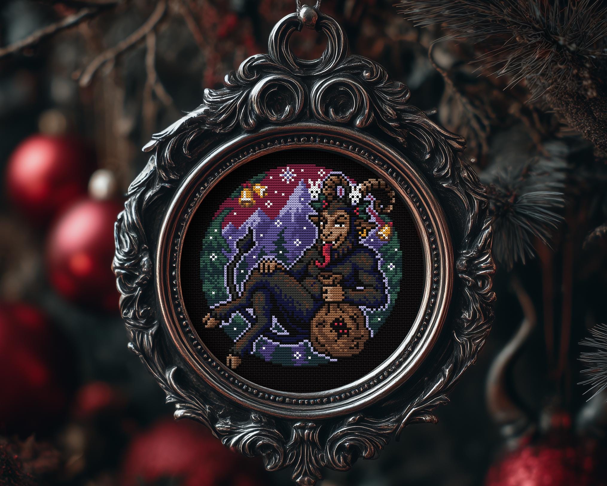 Naughty Krampus Cross Stitch Pattern - Image 7