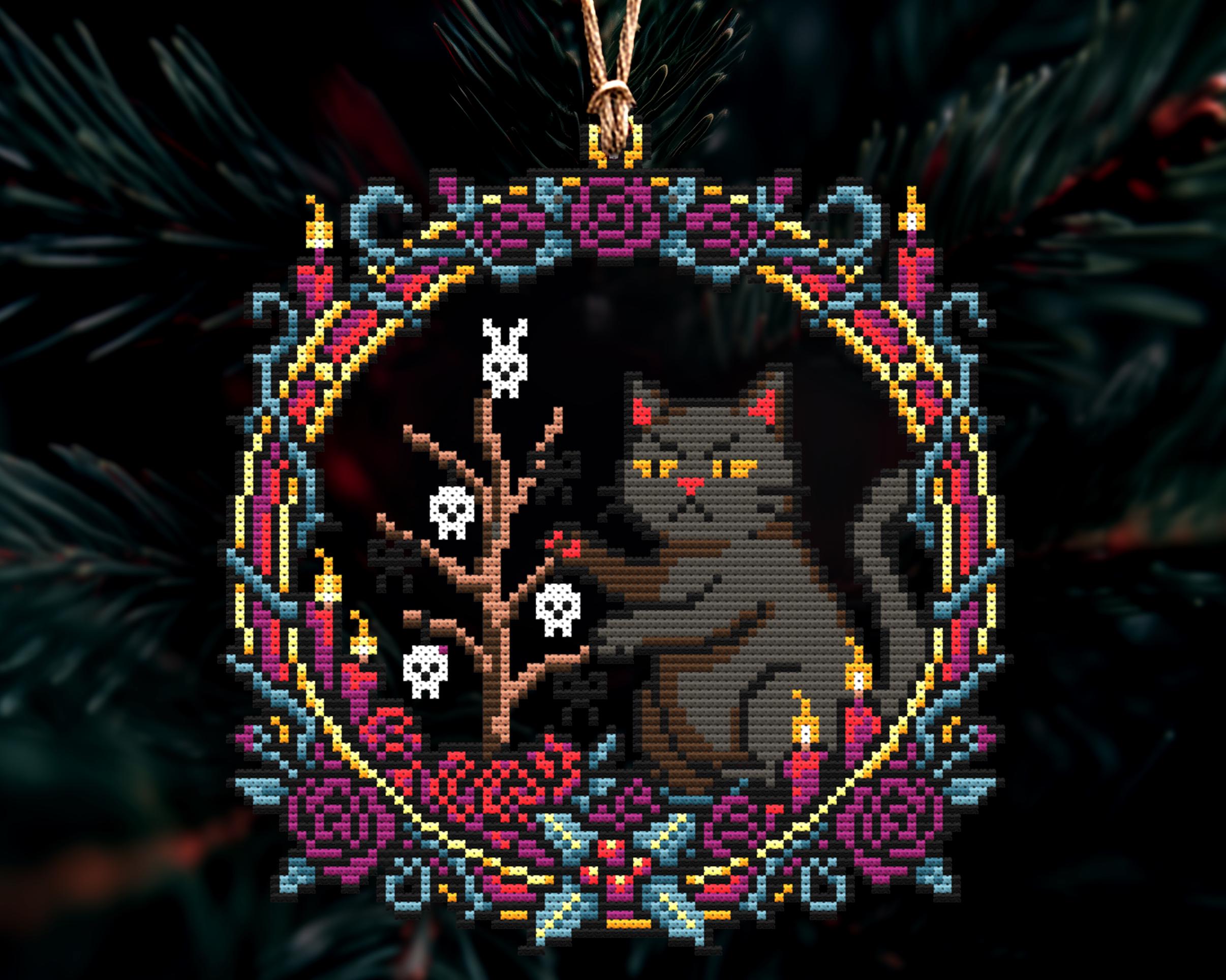 Grumpy Cat Xmas Ornament Cross Stitch Pattern Bundle - Set 32 Designs - Image 8