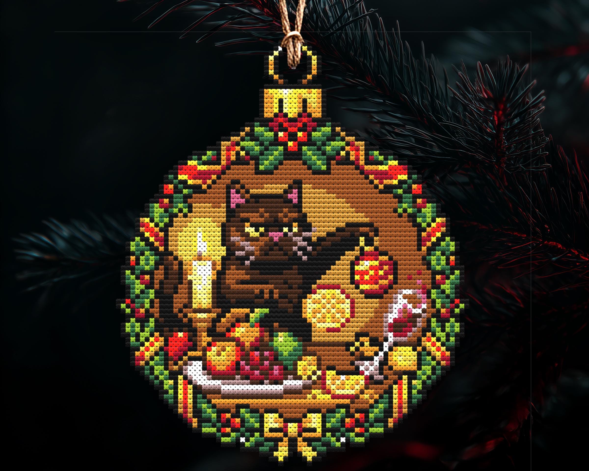 Grumpy Cat Xmas Ornament Cross Stitch Pattern Bundle - Set 32 Designs - Image 9