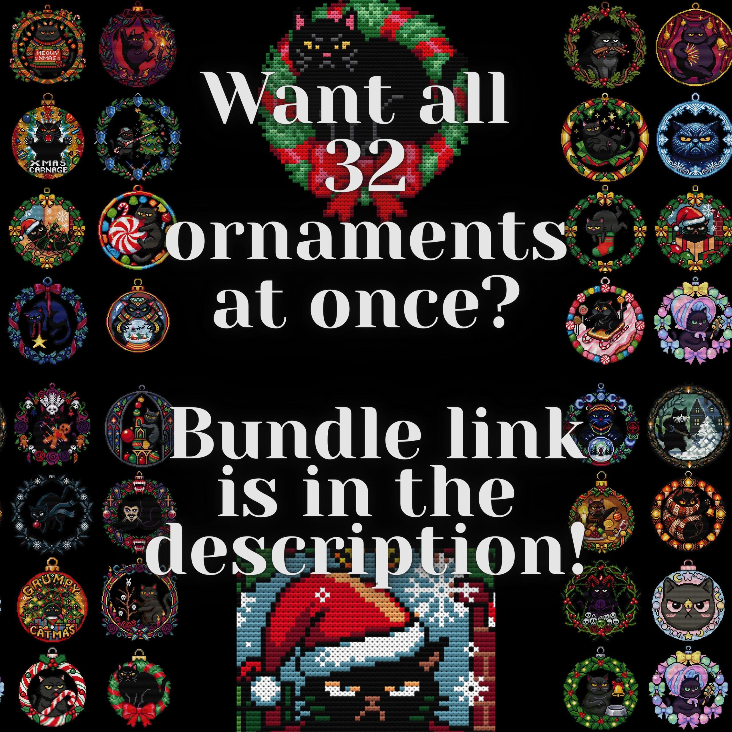 Stocking Grumpy Cat Christmas Ornament Cross Stitch Pattern - Image 4