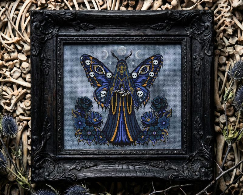 Night Death Moth Cross Stitch Pattern