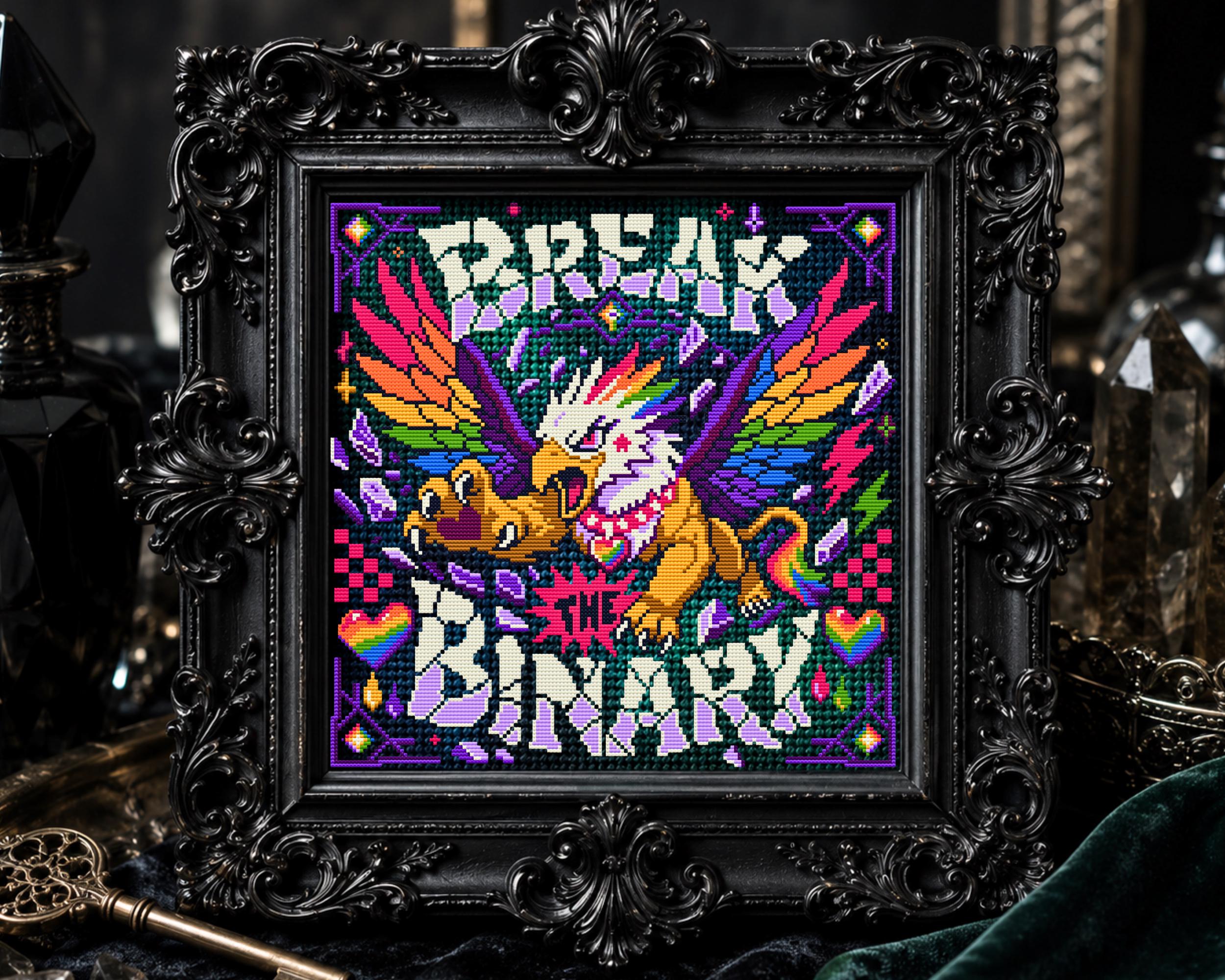Break the Binary Cross Stitch Pattern
