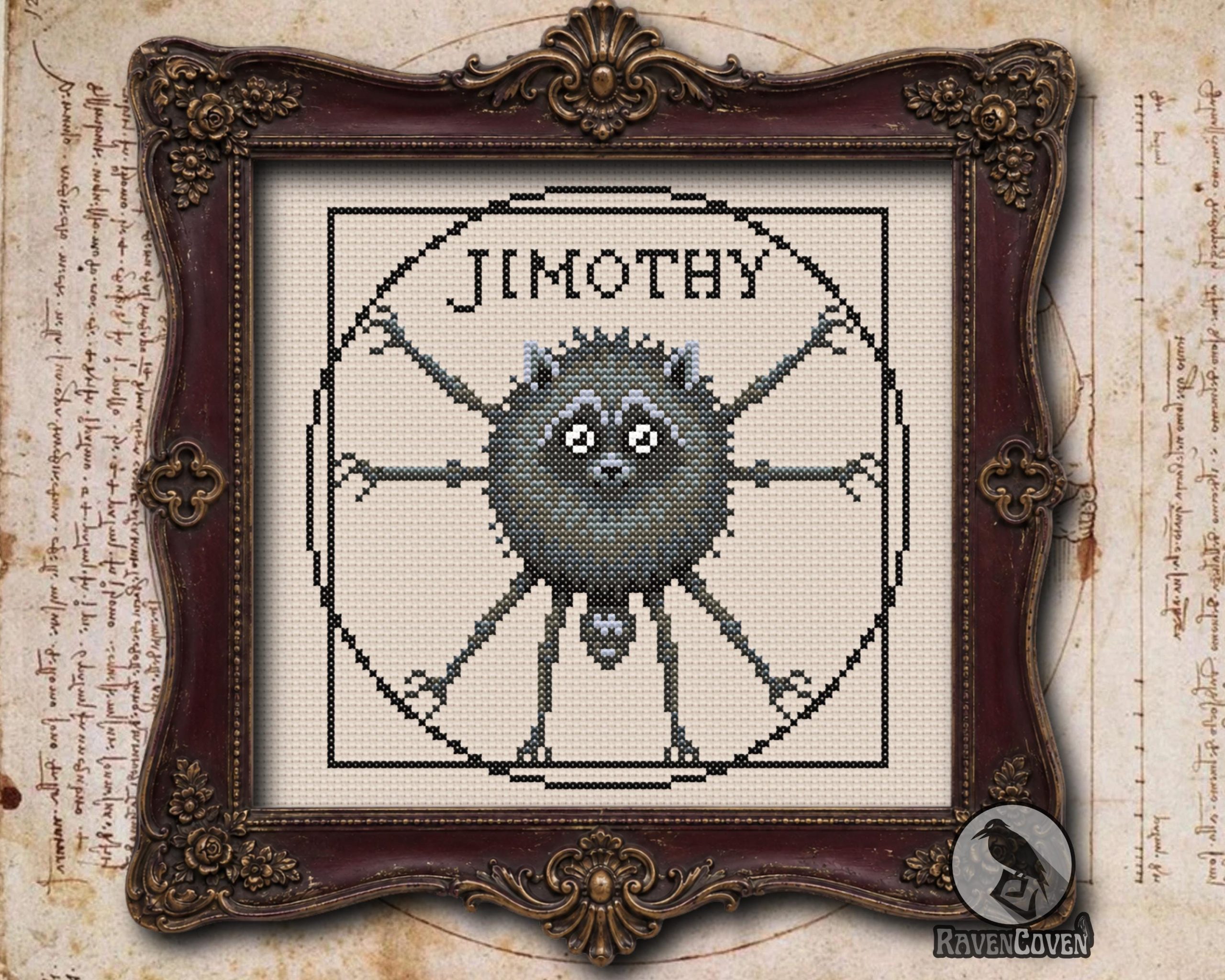 Vitruvian Jimothy Cross Stitch Pattern