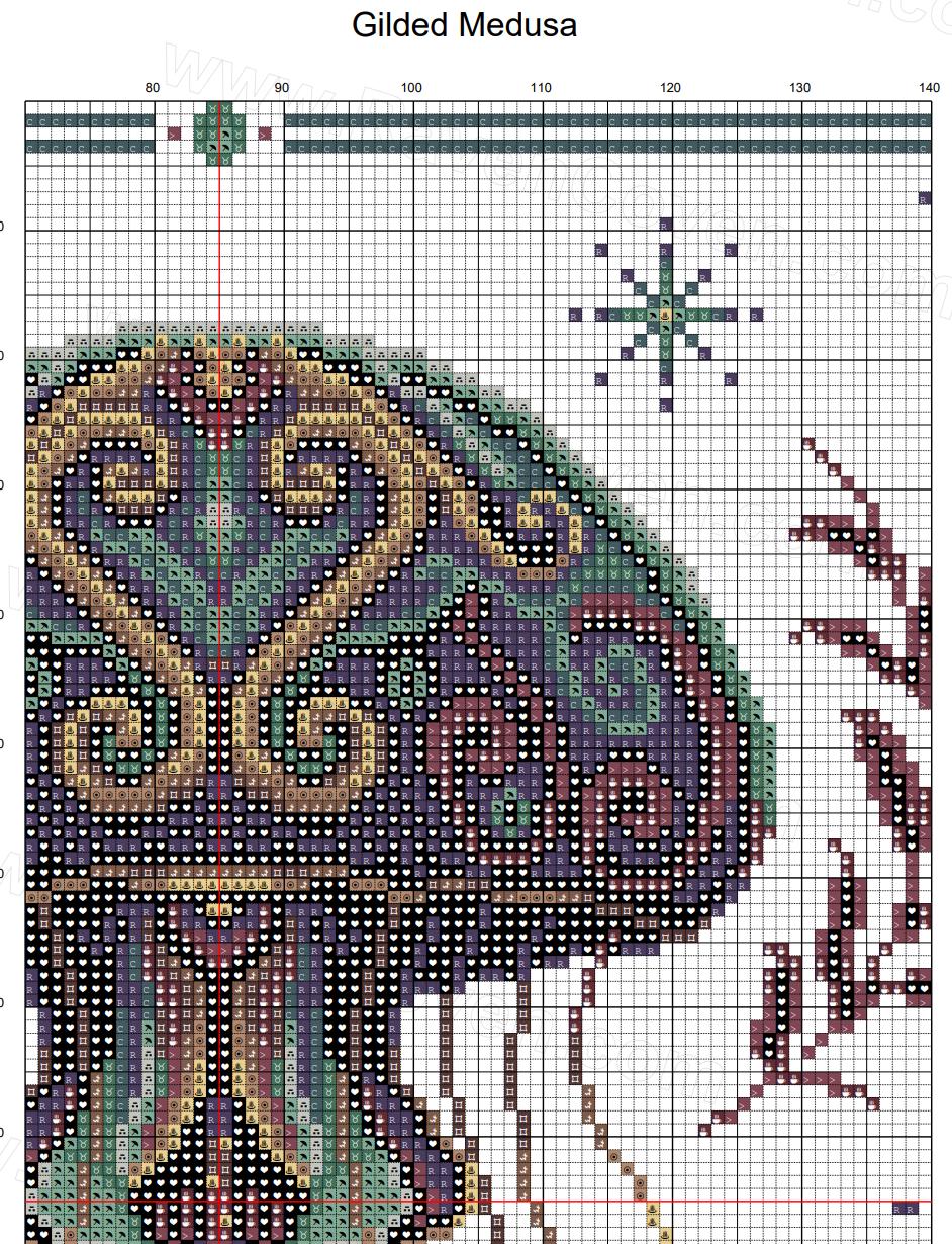 Gilded Medusa Jellyfish Cross Stitch Pattern - Image 8