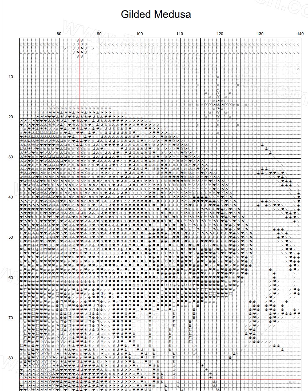 Gilded Medusa Jellyfish Cross Stitch Pattern - Image 9