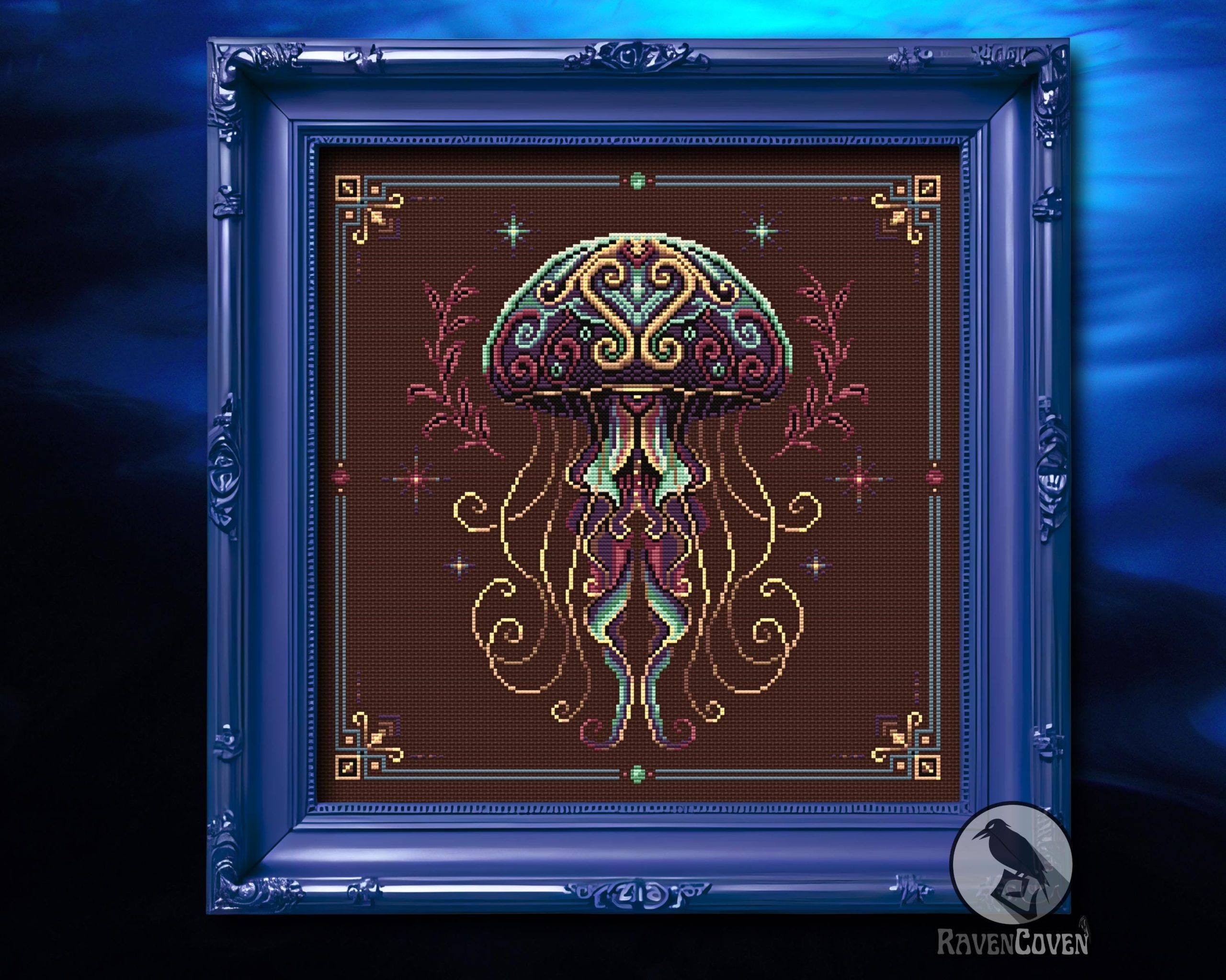 Gilded Medusa Jellyfish Cross Stitch Pattern - Image 6