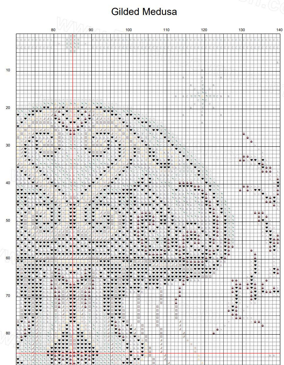 Gilded Medusa Jellyfish Cross Stitch Pattern - Image 10