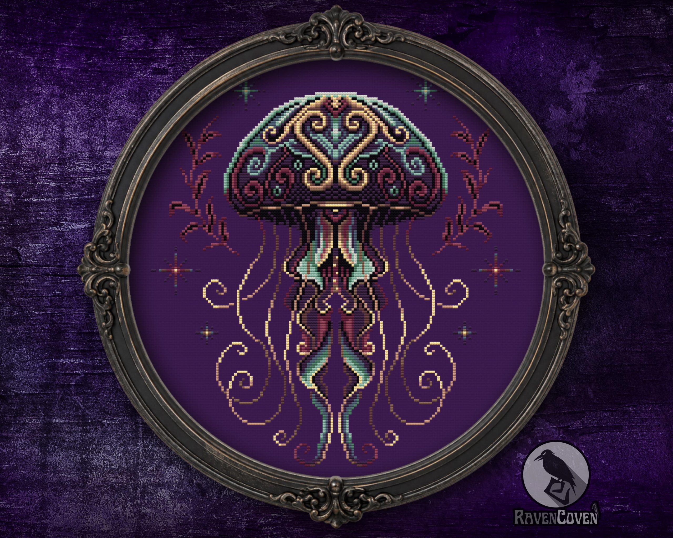 Gilded Medusa Jellyfish Cross Stitch Pattern - Image 5