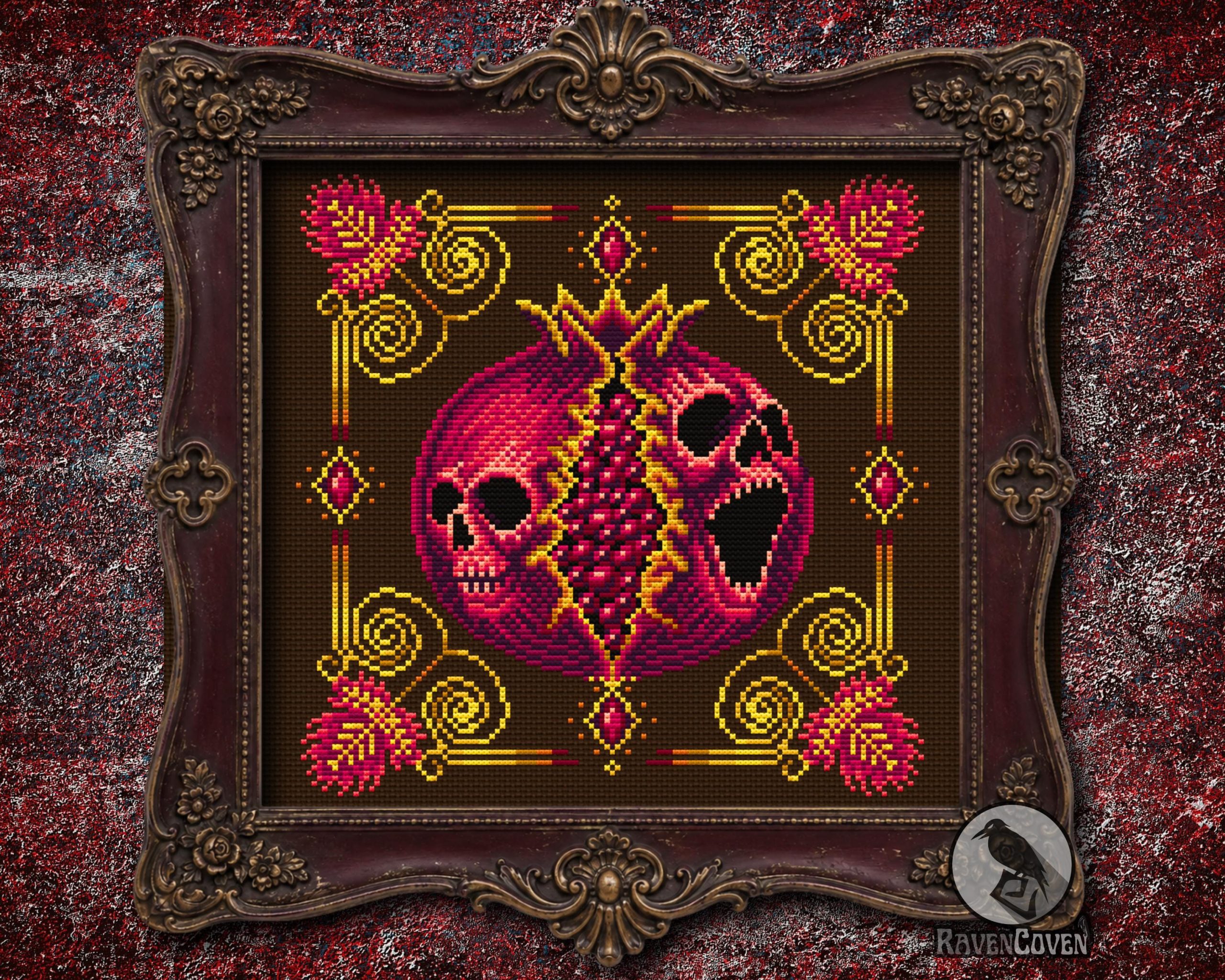 Noctum Granatum Red Cross Stitch Pattern - Image 6