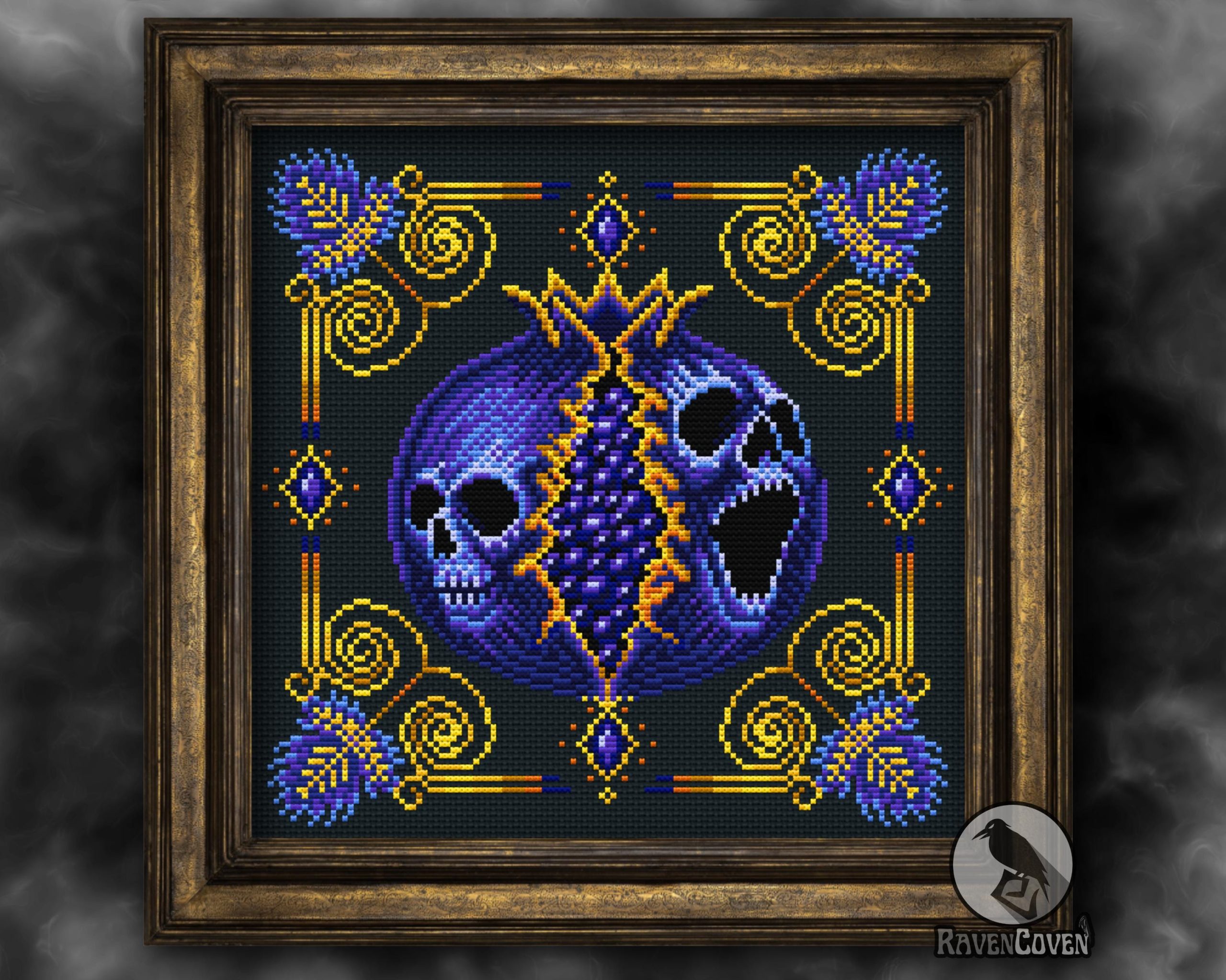 Noctum Granatum Blue Cross Stitch Pattern - Image 6