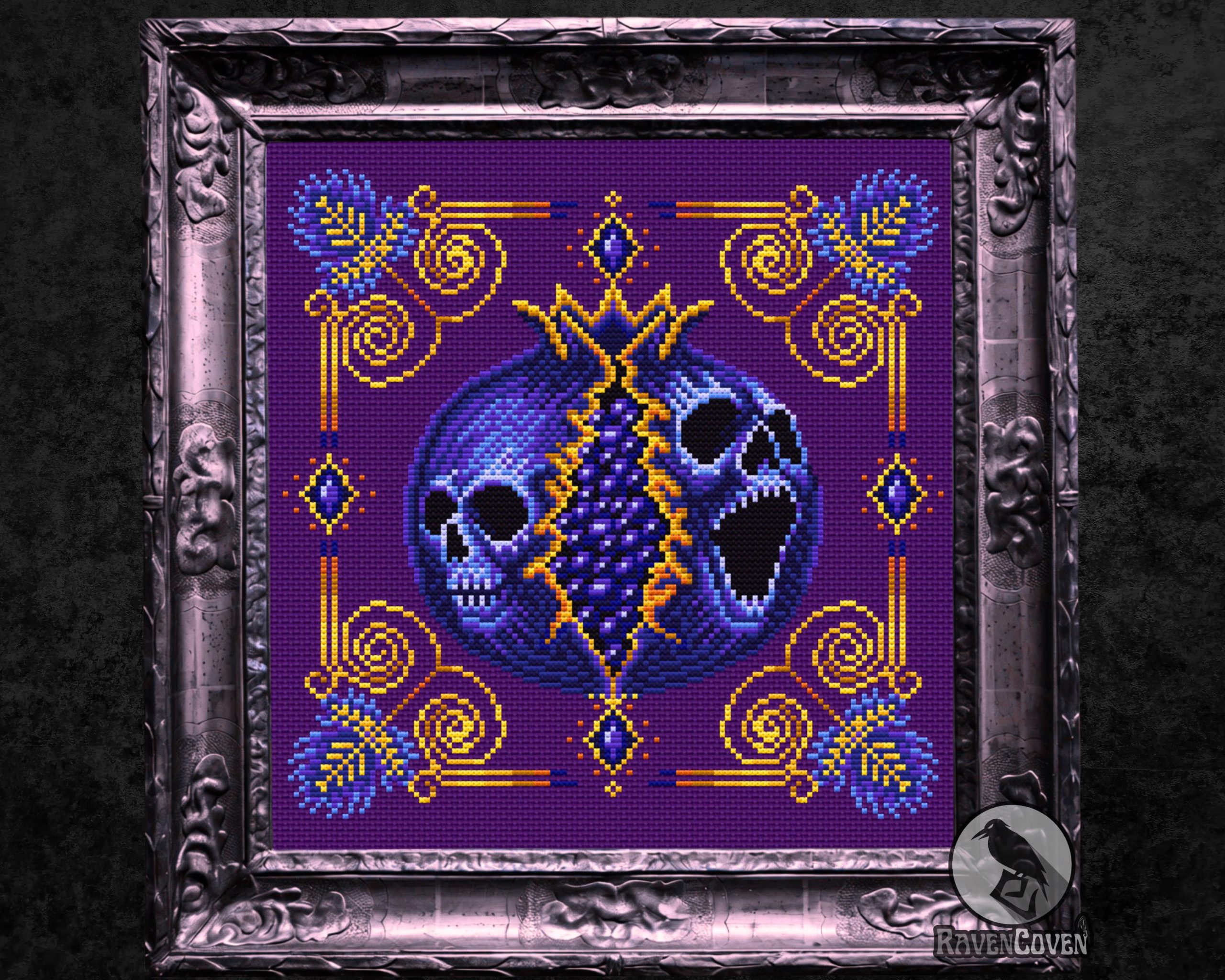 Noctum Granatum Blue Cross Stitch Pattern - Image 9