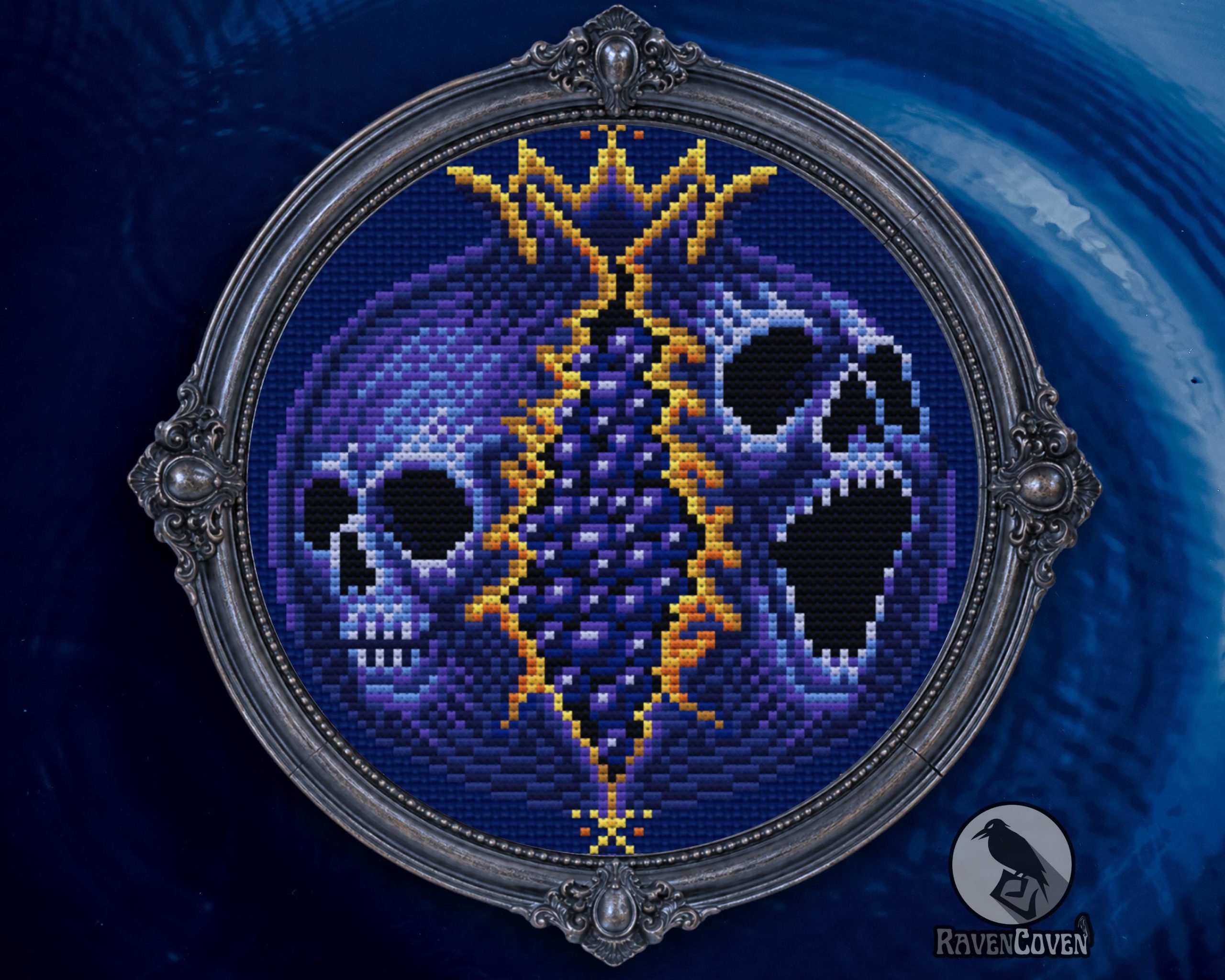 Noctum Granatum Blue Cross Stitch Pattern - Image 7