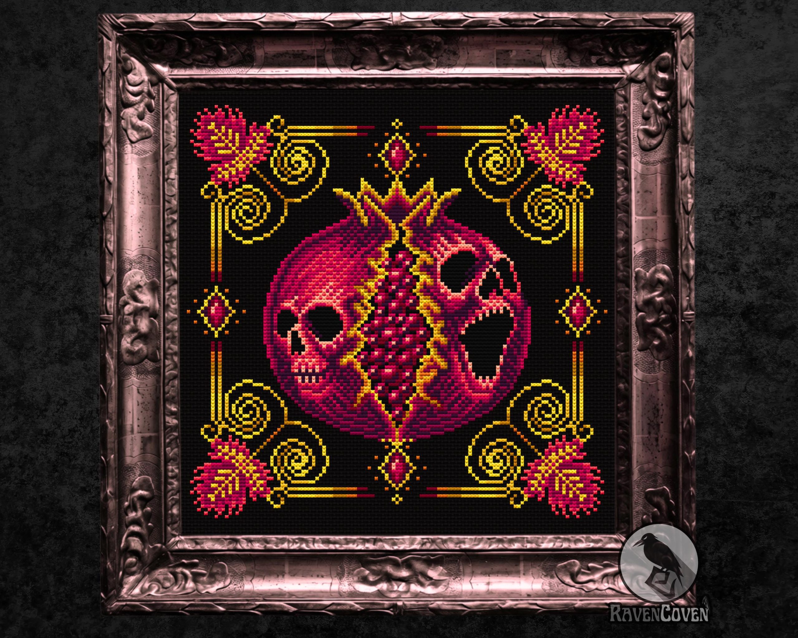Noctum Granatum Red Cross Stitch Pattern