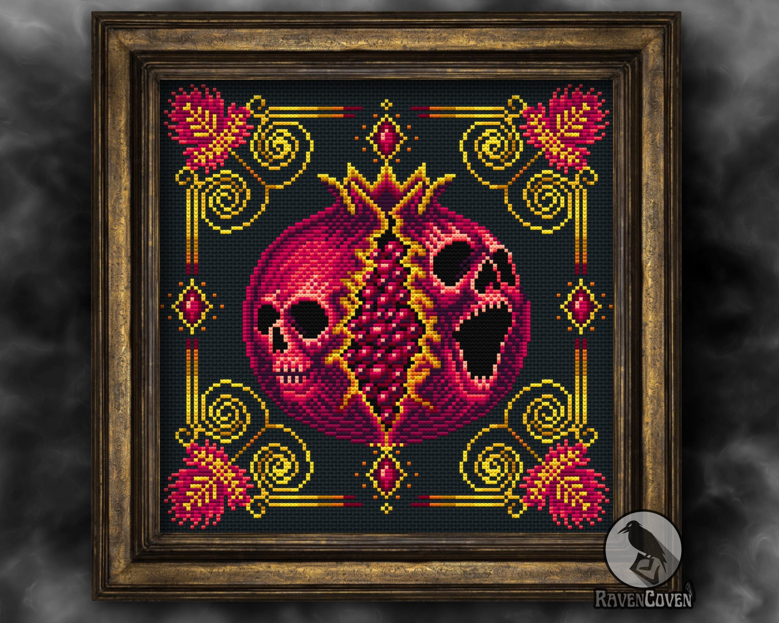 Noctum Granatum Red Cross Stitch Pattern - Image 7