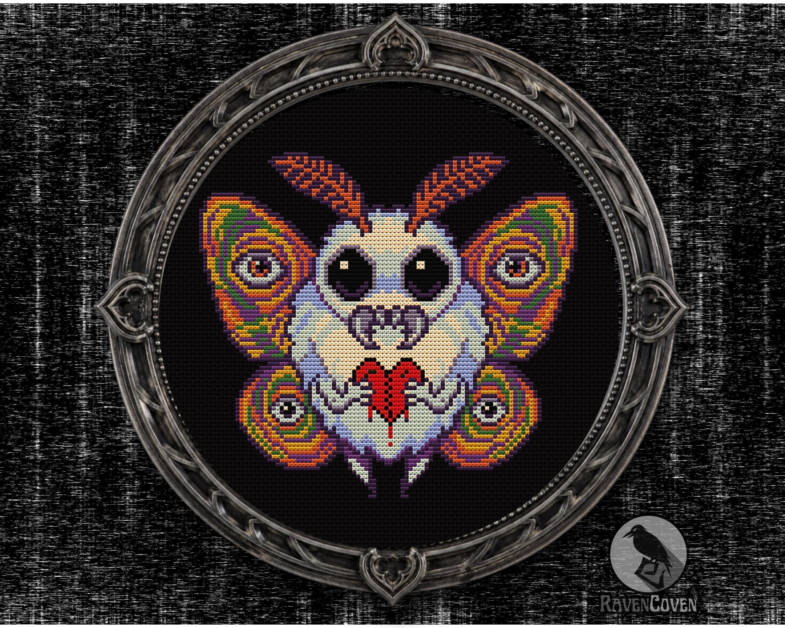 Love Mothman Cross Stitch Pattern