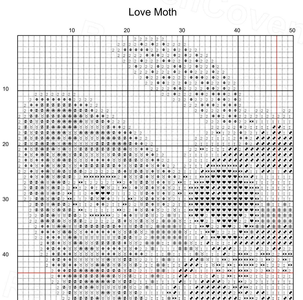 Love Mothman Cross Stitch Pattern - Image 8