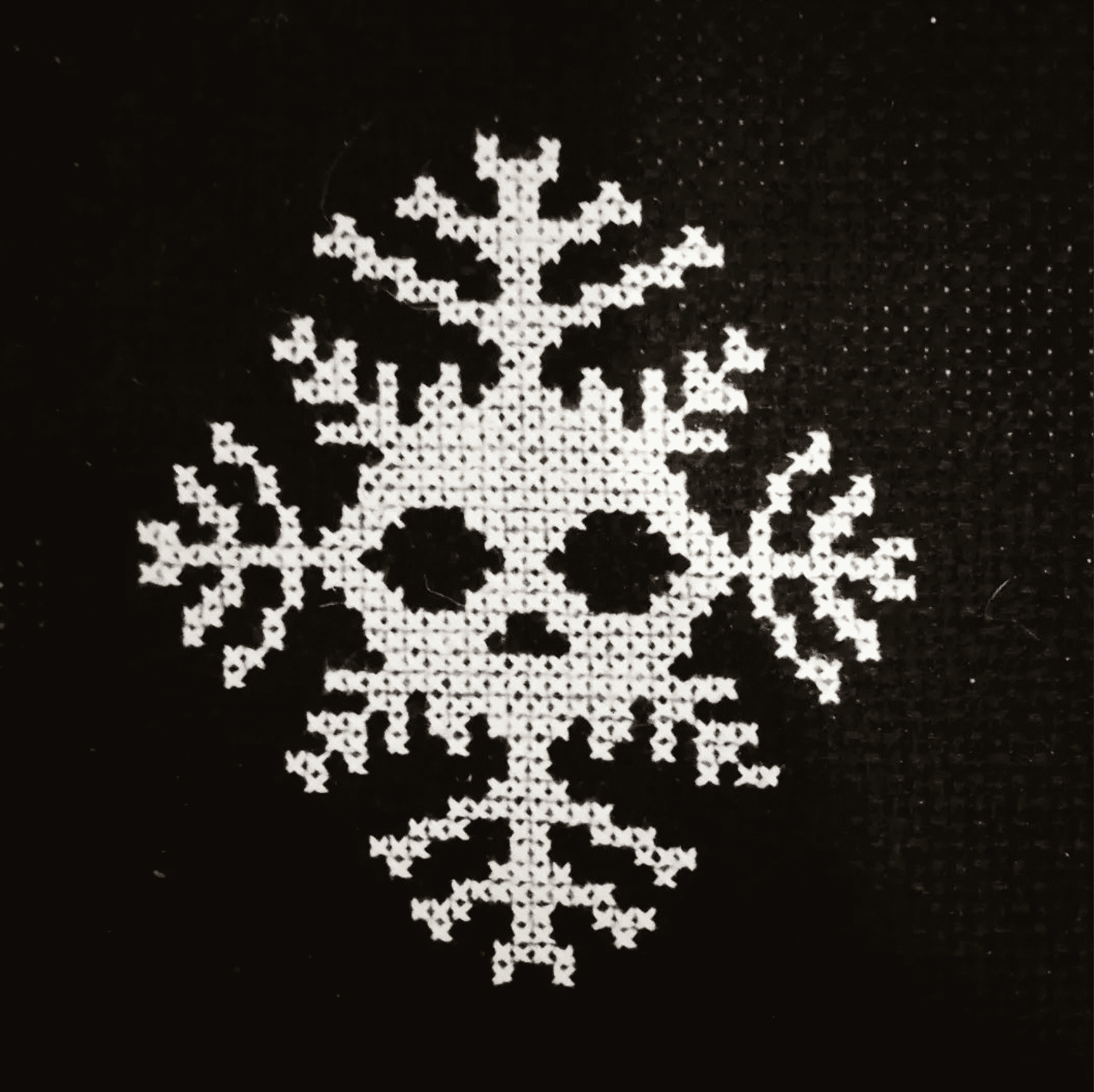 Skull Snow Flake Cross Stitch Pattern 